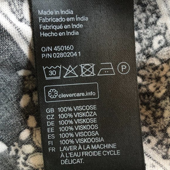 H&M Asymmetrical Black & White Paisley Dress with Adjustable Spaghetti Straps - Picture 8 of 13